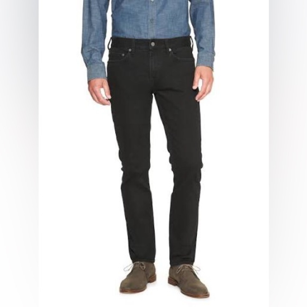 Banana Republic Techmotion Skinny Blacj Jeans, 33 x 30